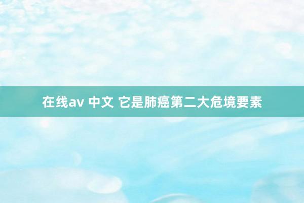 在线av 中文 它是肺癌第二大危境要素