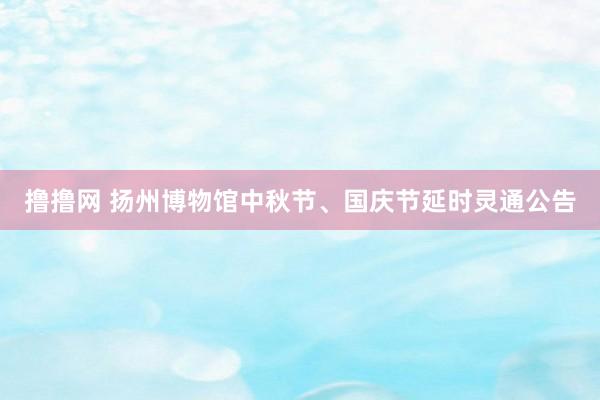 撸撸网 扬州博物馆中秋节、国庆节延时灵通公告