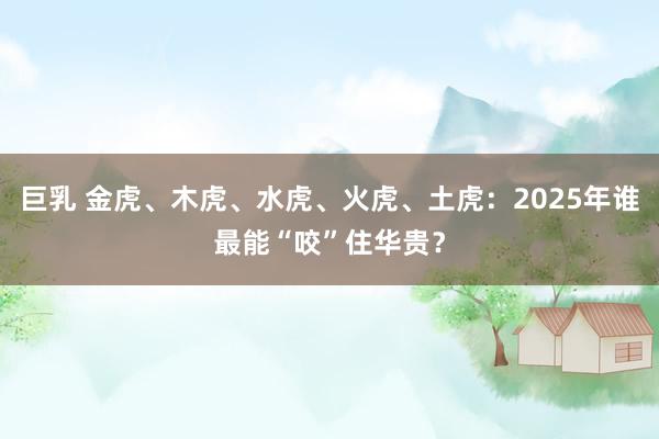 巨乳 金虎、木虎、水虎、火虎、土虎：2025年谁最能“咬”住华贵？