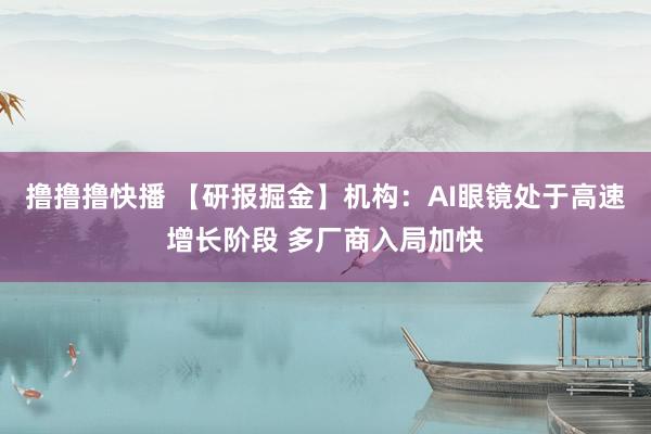 撸撸撸快播 【研报掘金】机构：AI眼镜处于高速增长阶段 多厂商入局加快