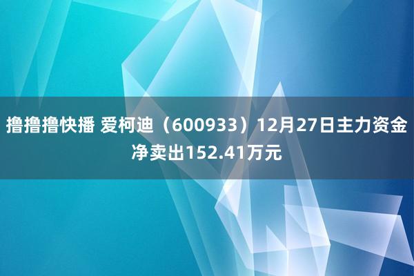 撸撸撸快播 爱柯迪（600933）12月27日主力资金净卖出152.41万元