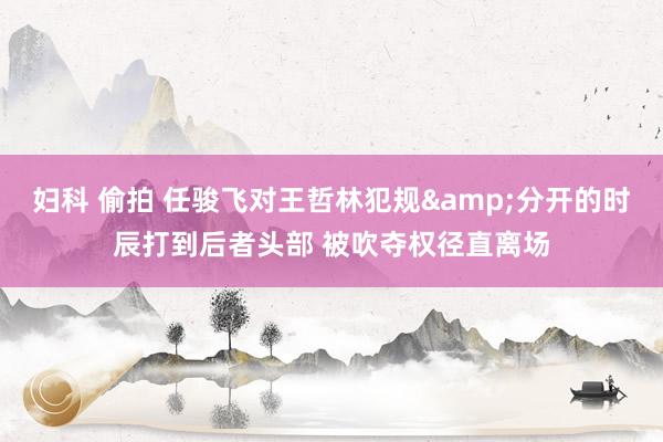 妇科 偷拍 任骏飞对王哲林犯规&分开的时辰打到后者头部 被吹夺权径直离场